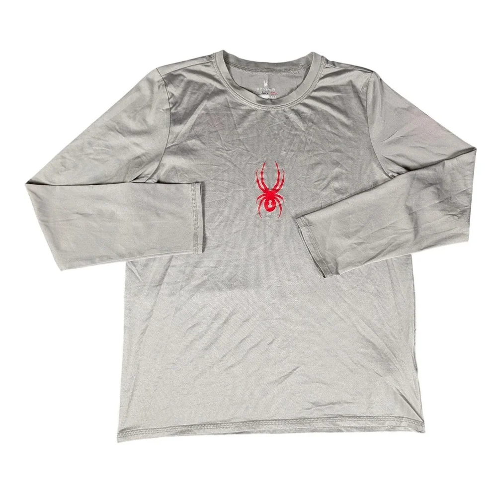 Spyder Kids Grey Long Sleeve Rash Guard H2O Sun Protection Performance Shirt L/G